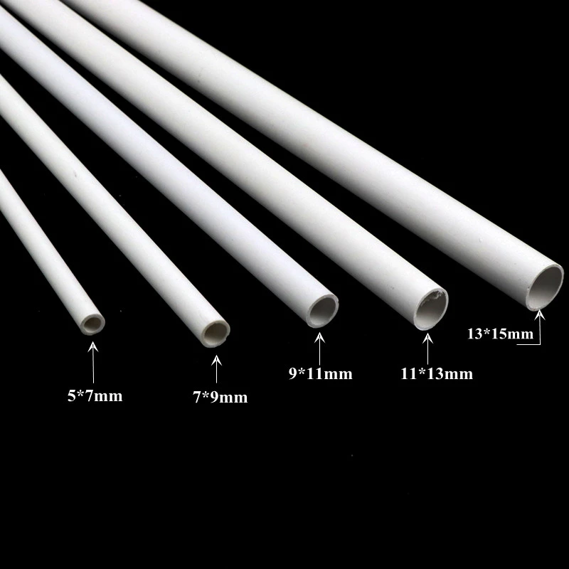 2pcs 50cm O.d 7mm 15mm White Pvc Pipe Aquarium Fish Tank Water Supply