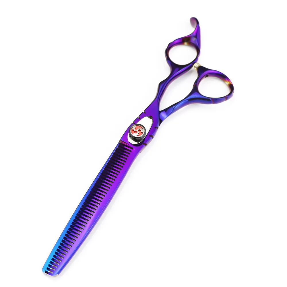 Professionelle Japan 440c 7 ''Lila haustier hund pflege haar schere schneiden friseur haarschnitt ausdünnung schere Friseur schere – Detail 5