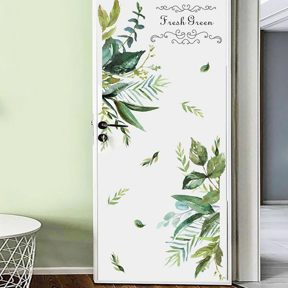 2 шт зеленый лист деревенский стиль гостиная ТВ фон съемные настенные стикеры
