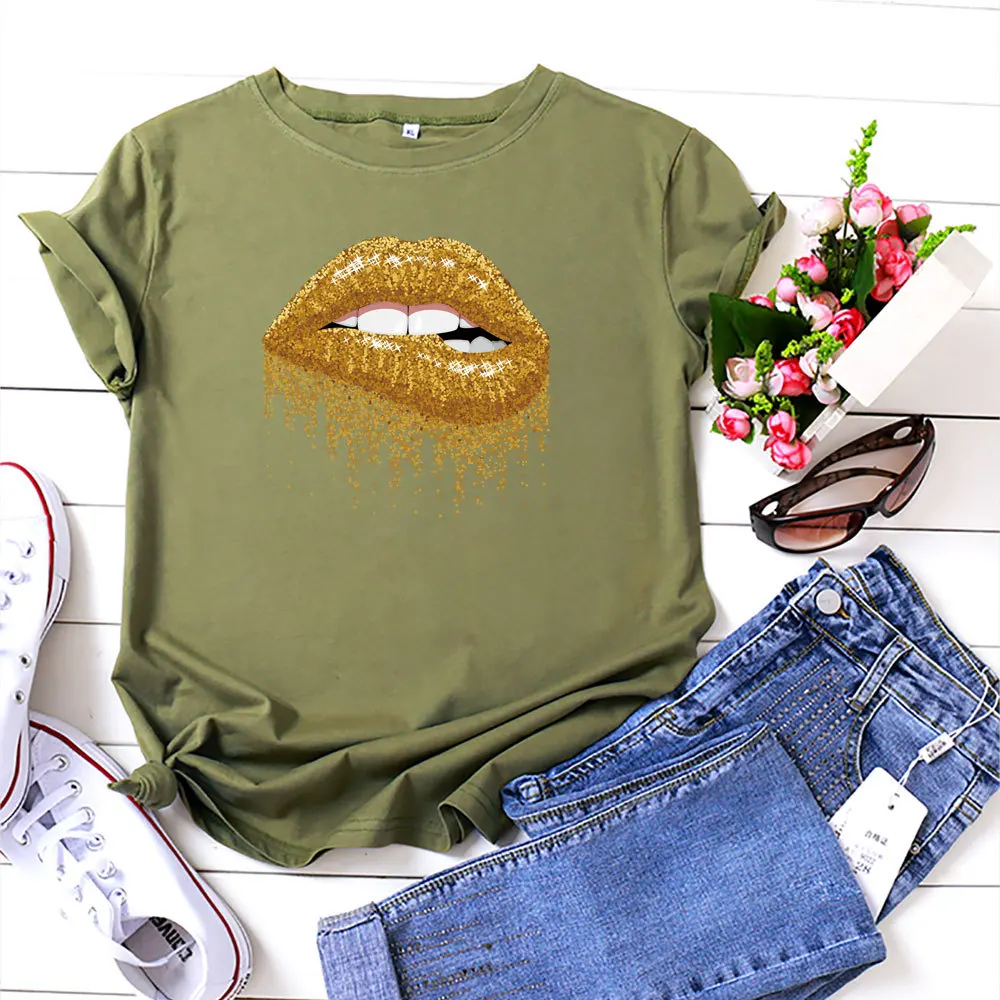 JFUNCY 100% Cotton Summer Women T Shirt O-neck Short Sleeve Tees Tops Plus Size S-5xl Casual Female T-shirts