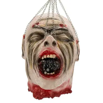 

Halloween Props Hanging Bloody Dead Man Evil Head Latex Horror Haunted Scary Room Decoration Style 03
