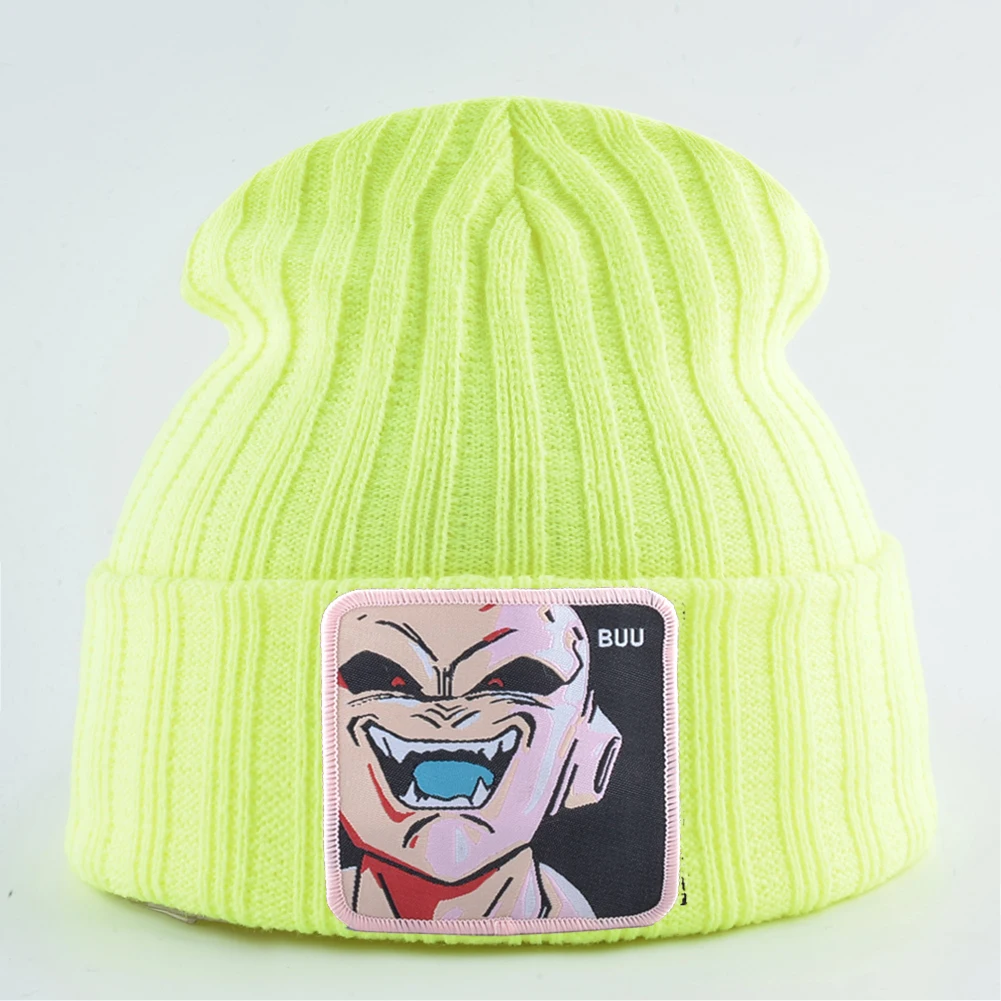 MAJIN BUU зимняя шапка для мужчин дракон вязаная шапочка с помпонами шапка s Женская Skullies Beanies для мужчин вязанная шапка с вышивкой унисекс теплые шапки Gorro