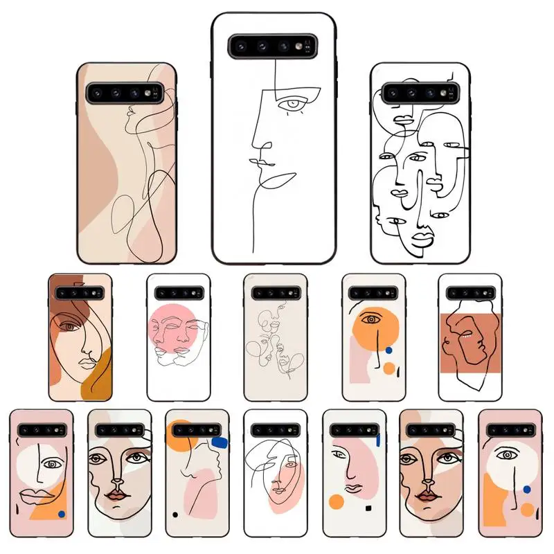 Чехлы для телефонов в стиле ретро с абстрактным изображением линий лица Samsung Galaxy