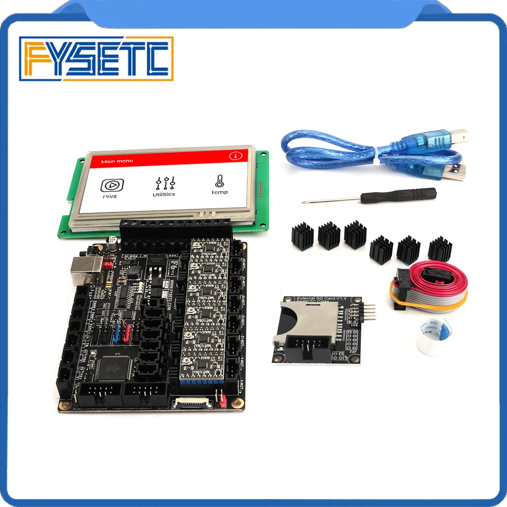 Материнская плата все в одном FYSETC F6 V1.3 + ЖК дисплей 4 3 дюйма сенсорный экран с SD