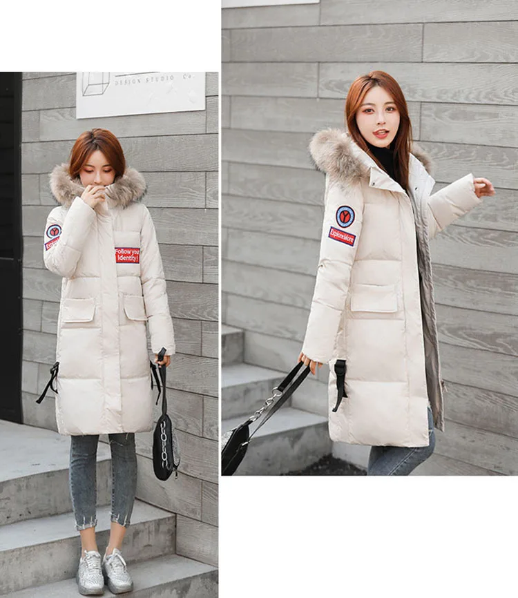 Female Overcoat Coat Parka Women Winter Coats Long Cotton Casual Fur Hooded Jackets Women Thick Warm Winter Parkas MY104