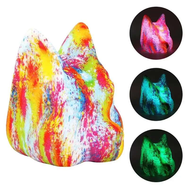 

16Colors Remote Control 3D Print Squirrel Head Night Light LED Lamp Gifts
