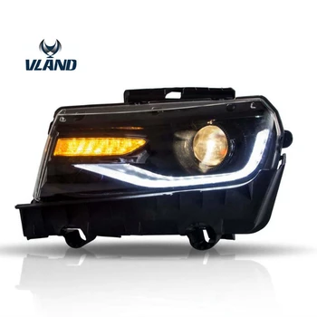 

High quality VLAND factory colorful Headlights For 2014 2015 Chevrolet Camaro LED Sequential DRL Projector Front Lamps