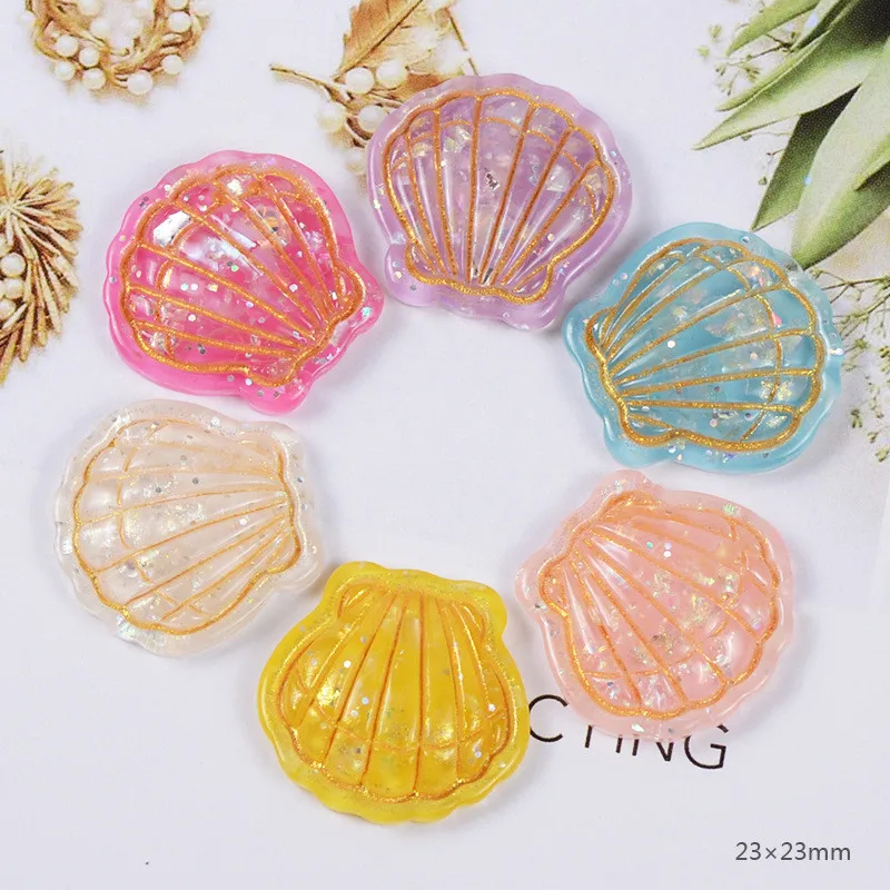 

10Pcs Kawaii Resin Shell Flatback Cabochon Phone Case DIY Accessories Handmade Craft Supplies Flat back Resin Cabochons for Bows