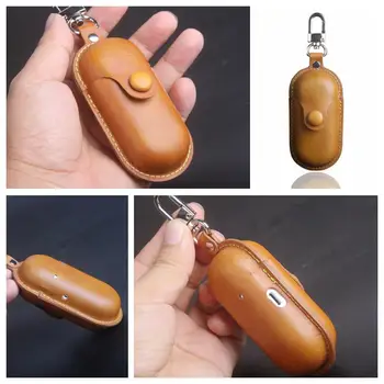 

2020 New Leather Protective Case Portable Protective Shell Cover with Keychain for Huawei Freebuds 3i Earphones