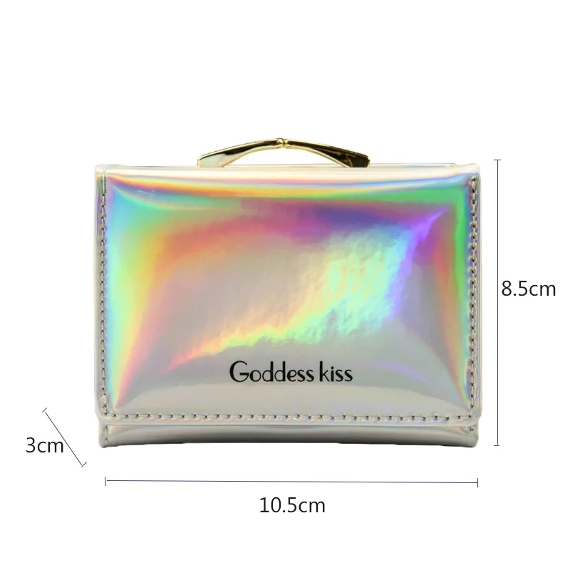 New-Women-Laser-Holographic-Wallets-Short-Cute-Purse-Small-Wallet-Women-Folding-Wallet-Card-Holder-Coin