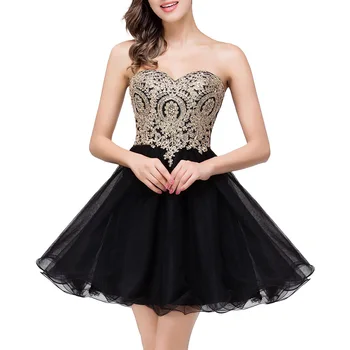 

Dressv Plus Size Prom Dresses 2020 Sleeveless Luxurious Elegant Sexy Black Burgundy Chic Short Prom Party Dress For Women