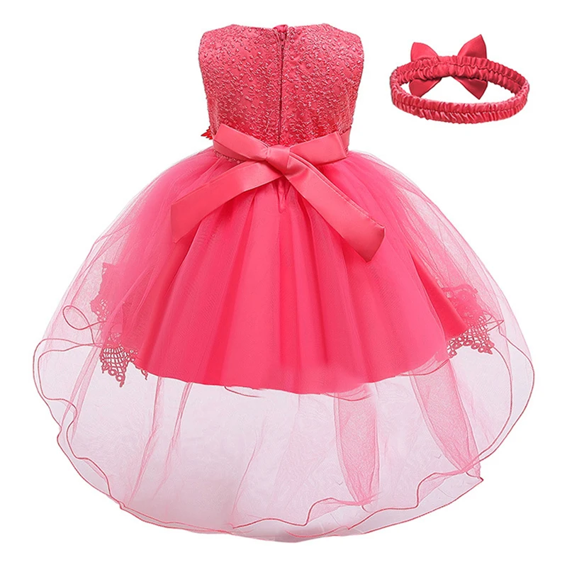 Новое кружевное платье-пачка+ шляпа, платье принцессы с лепестками для маленьких девочек свадебные платья для маленьких девочек милый ребенок, 1 год, день рождения