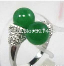 Atacado ++++ livre &gt duplo verde Jade Beads 18 KWGP cristal tamanho do anel : 6.7.8.9 5.24 | Украшения и аксессуары