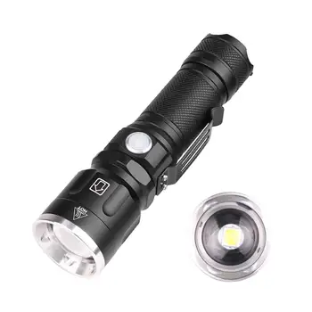 

Tactical Flashlight Zoomable USB Rechargeable XHP50 18650 Powered With Rope Telescopic Zoom Torch Zoomable Torch