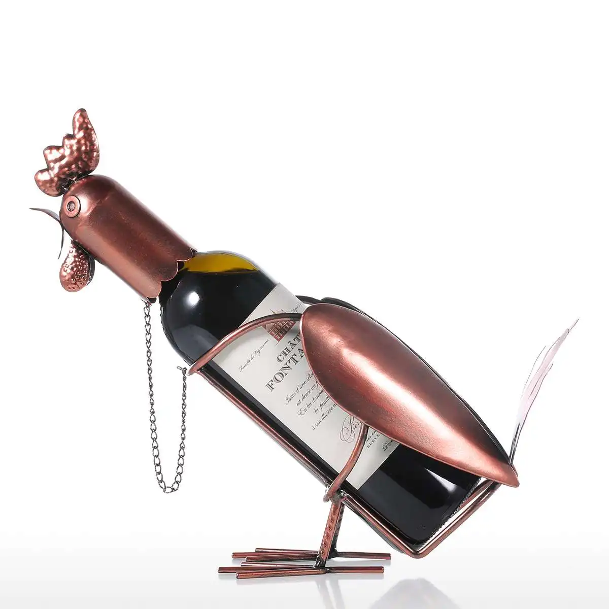 

Rooster Wine Shelf Metal Sculpture Practical Sculpture Home Decoration Interior Decoration Crafts for Office Decoration