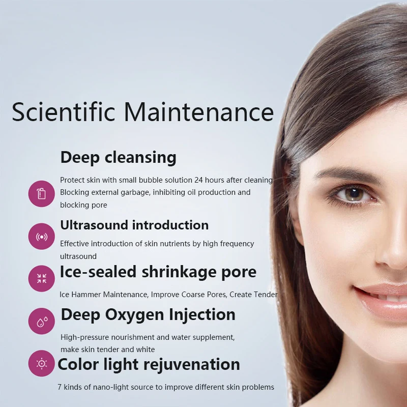5 с 1 небольшим пузырьковым ультразвуком RF Bio lifting Spa глубокое очищение лица