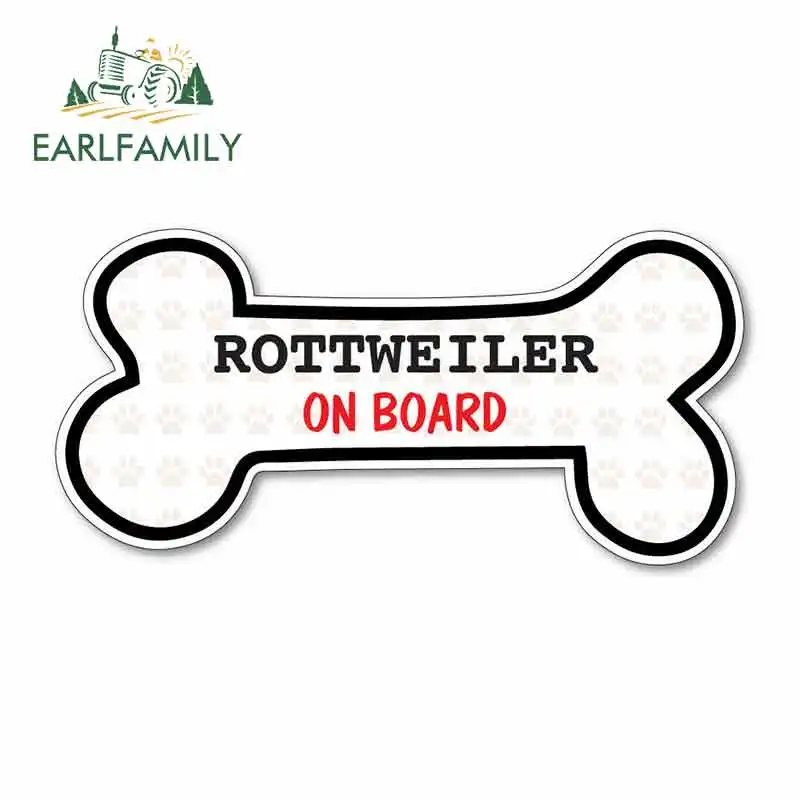 

EARLFAMILY 13cm x 6.7cm for Funny Dog Bone ROTTWEILER Funny Car Stickers Windshield Bumper Windows Vinyl JDM Accessories Decal