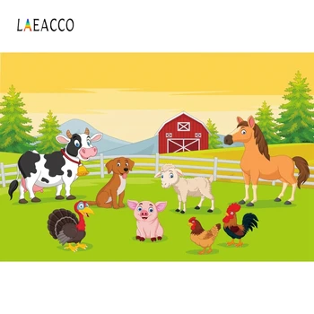 

Laeacco Newborn Photophone Farm Animals Grassland House Photography Backdrops Birthday Photo Backgrounds Baby Shower Photozone