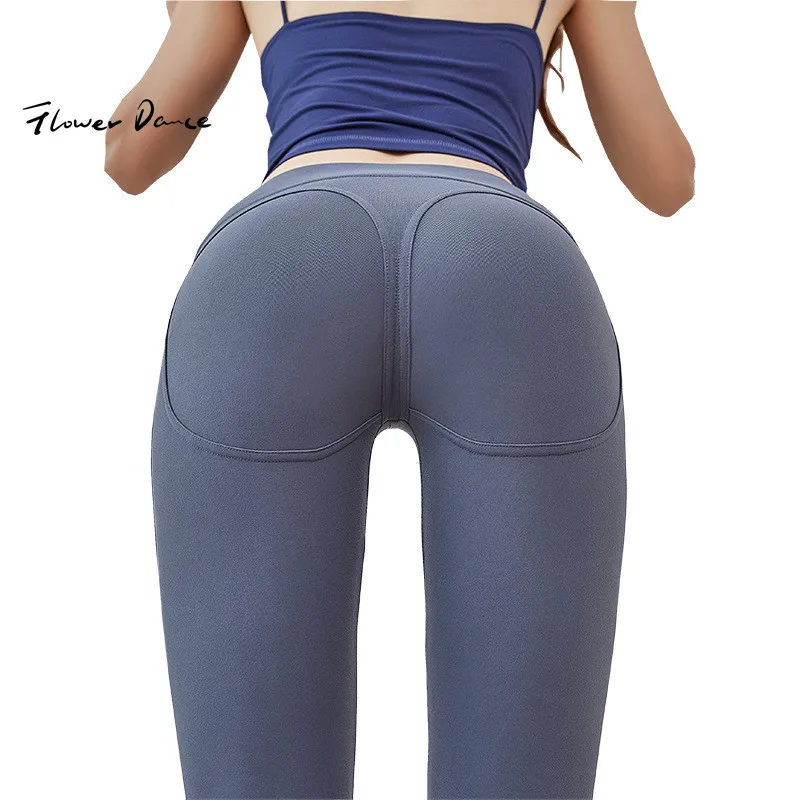 

FlowerDance Female Tights Yoga Pants for Running Seamless Waisted Leggings Pencil Leggins High Elastic Waist Yoga Pant