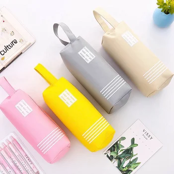 

Simple Double Zipper Large Capacity Pencil Case Kawaii School Pencil Case Canvas Pen Bag Girl Cute Stationery Supplies