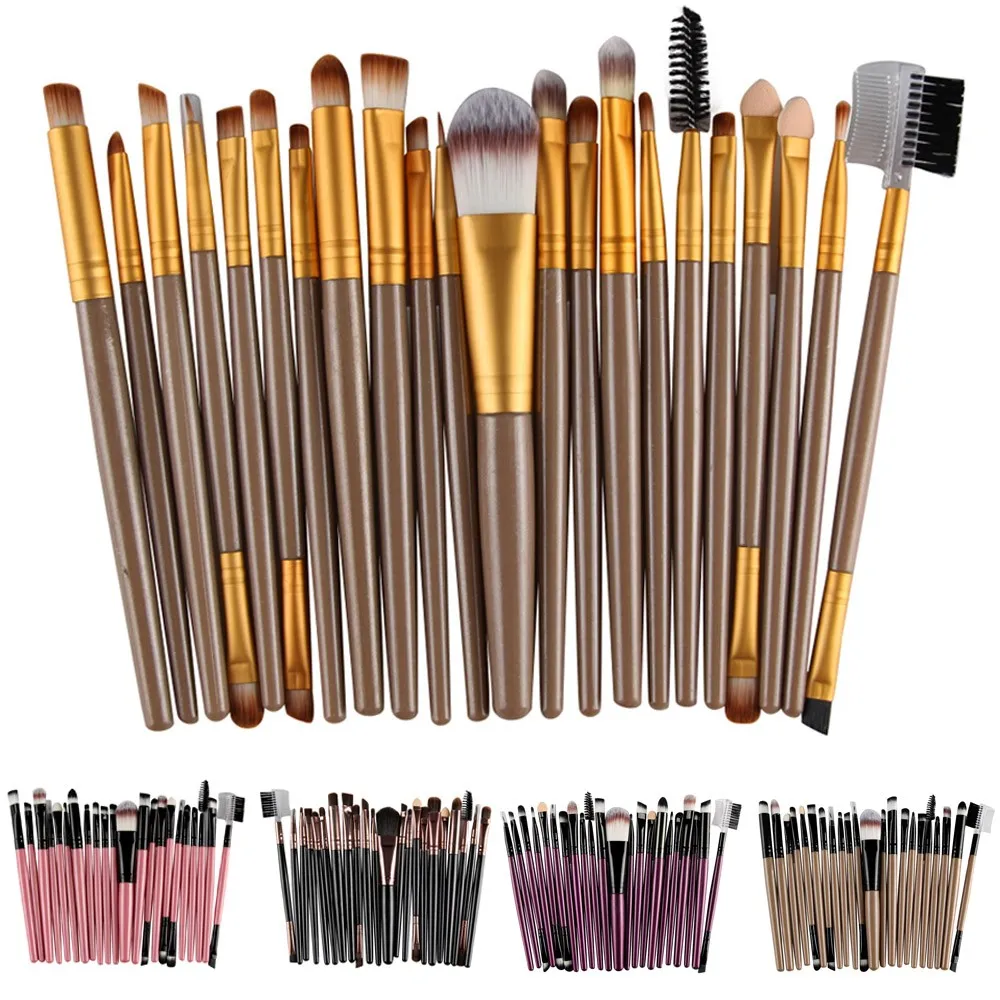 

22Pcs/Set Makeup Brush Set Wooden Handle Make-up Toiletry Wool Makeup Brushes Foundation Eyeshadow Eyebrow Blend Makeup Brush