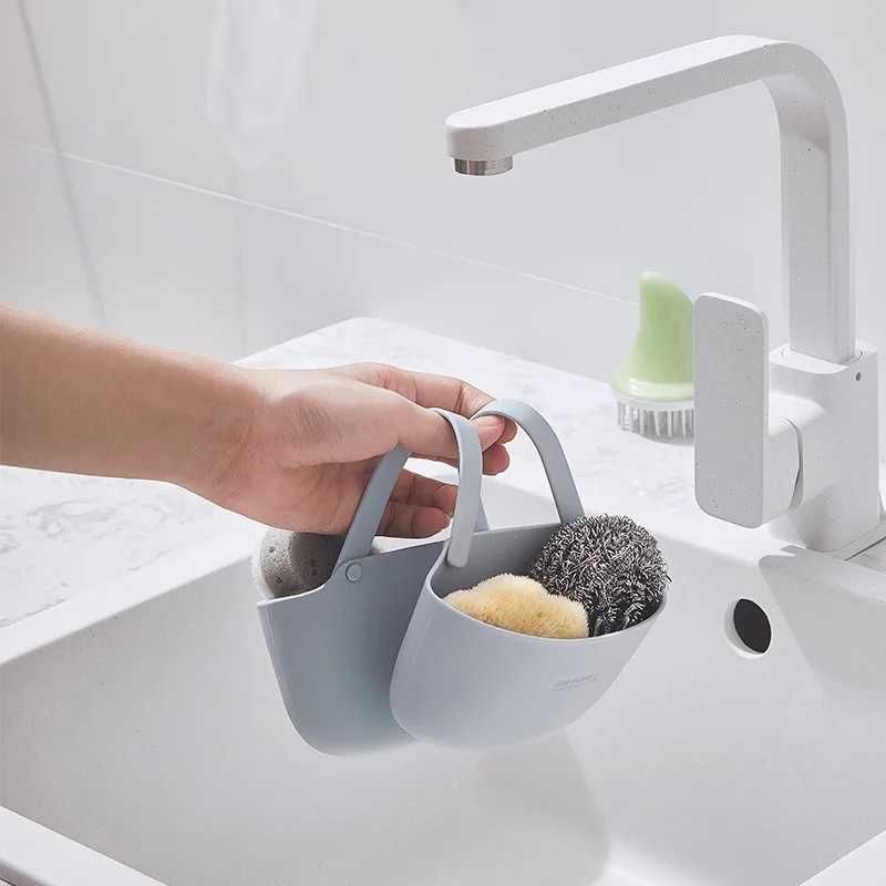 

Double Style Sink Plastic Drain Basket Storage Hanging Kitchen Small Things Utensils Rack Drip Hangi