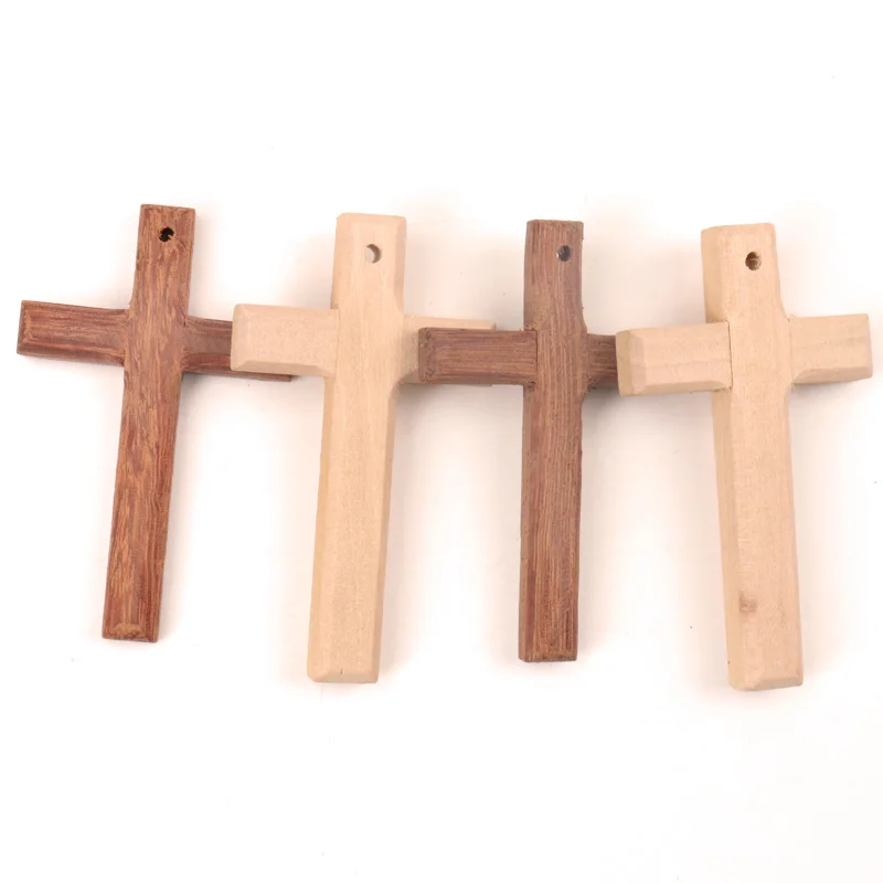 Украшения для дома рукодельные аксессуары для скрапбуков ремесло DIY натуральный деревянный христианский крест узор орнамент 80x50 мм 1 шт