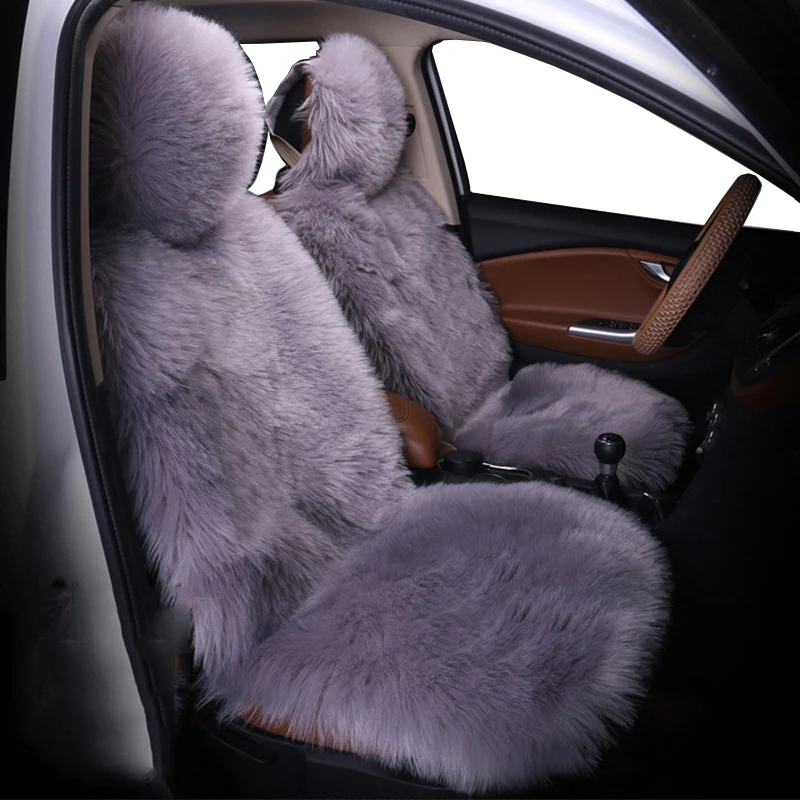 Jaguar S-TYPE-Lujo Piel de piel sintética de oveja cubiertas de asiento de Coche-Delantero Par