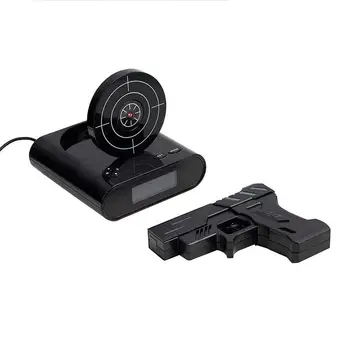 

Gun Alarm Clock Gadget Target Laser Shoot Recordable Digital Electronic Desk Clock Table Watch Funny Clock Snooze For Kids