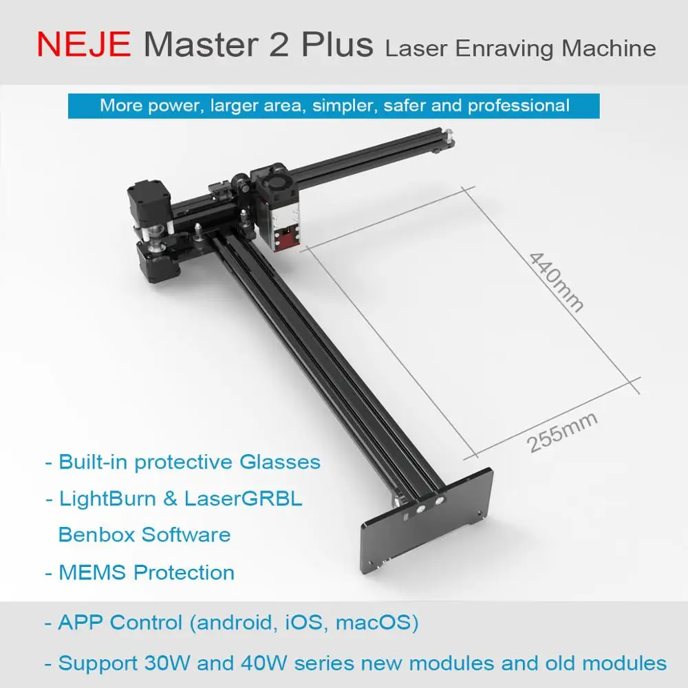 US $248.90 Neje Master2s Plus 4030w Professional Large Area Laser Cutting Machine Laser Engraving Machinelightburnbluetooth App Control