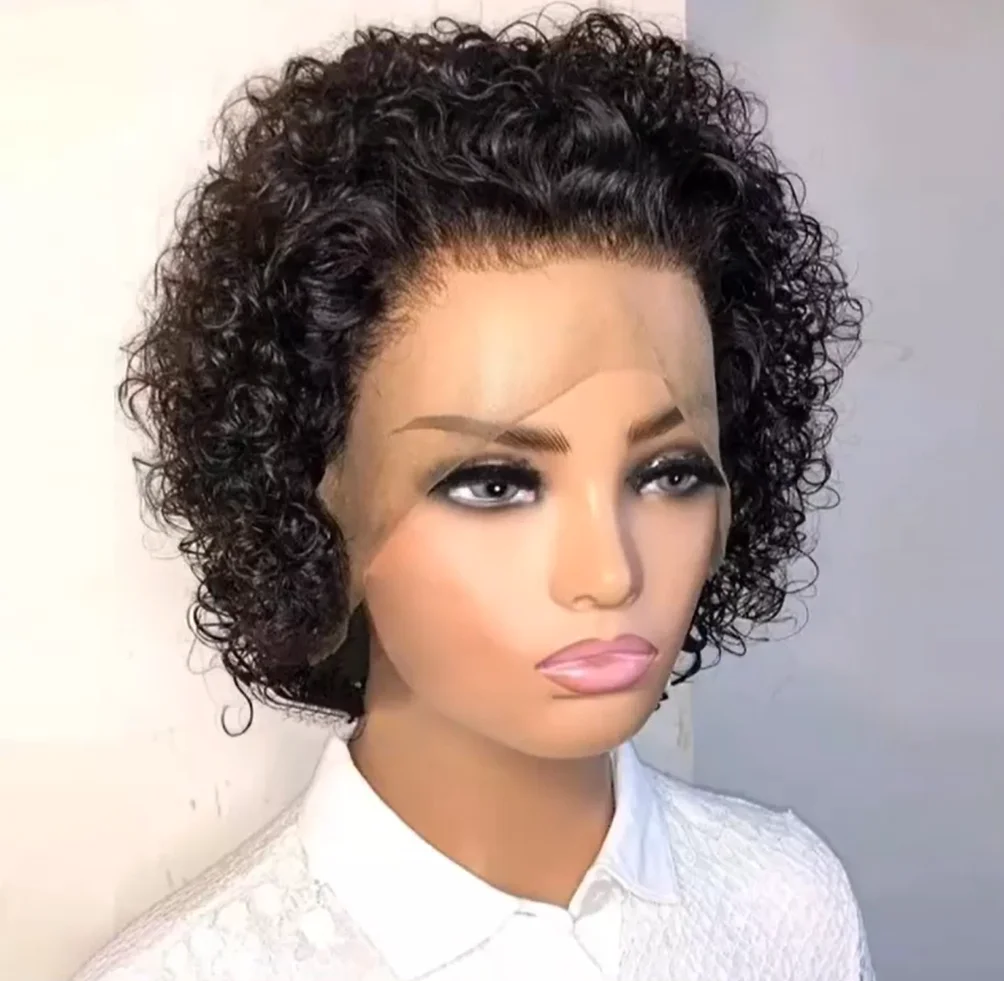 

Pixie Cut Wig Short Curly Human Hair Wigs Cheap Human Hair Wig 13X1 Transparent Lace Wig For Women Human Hair Wigs Under $50