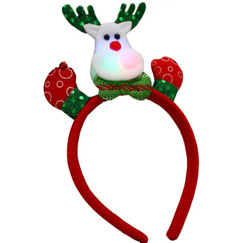 LED Flashing Headband Light Up Hair Band for Christmas Holiday Decoration Party Accessory Christmas Gift - Цвет: Черный