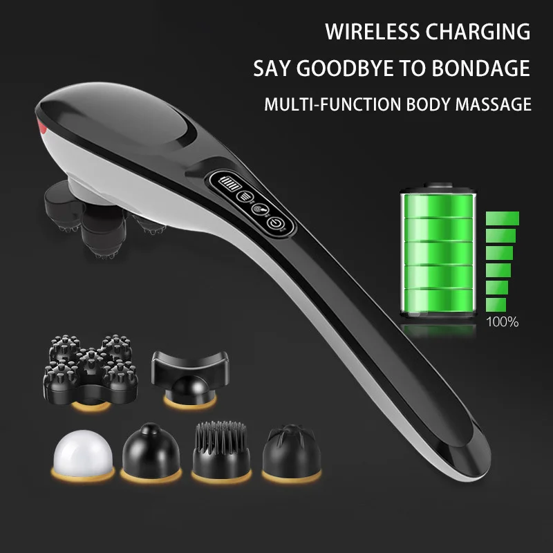 US $29.56 Handheld Back Massager Cordless Neck Massager With 6 Massage Nodes Body Massager For Back Pain Relief And Muscle Relax USB