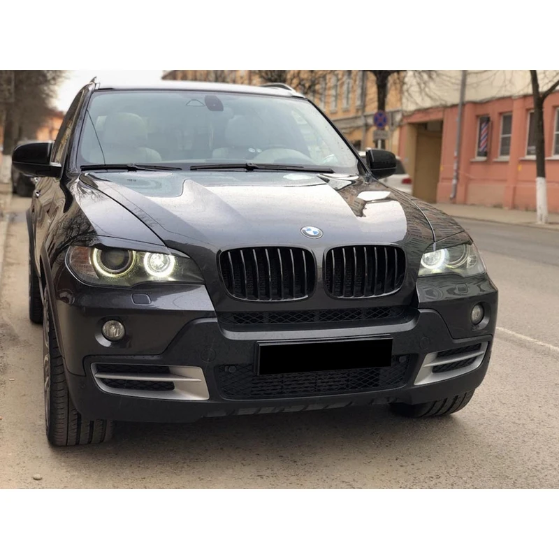 BMW X5 E70 2007 2013 Накладки на передние фары (реснички) широкие ABS пластик eyebrows|Абажуры| |