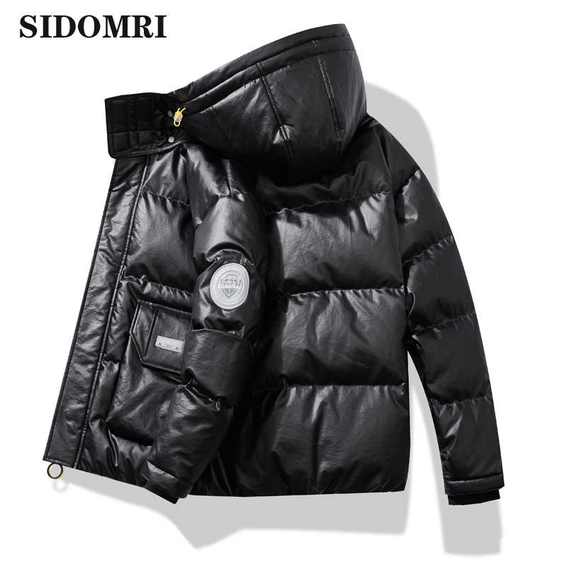 

New Men's White Duck Down Jacket Warm Hooded Thick Puffer Jacket Coat Male Casual High Quality Overcoat Thermal Winter Parka Men