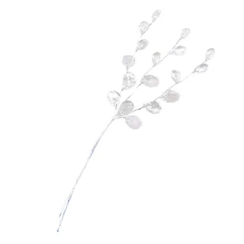 

10pcs Crystal Bud Branches Artificial Flower Twigs For Wedding Party Home Snow Decoration DIY Decorative Craft Fake Flowers(whit