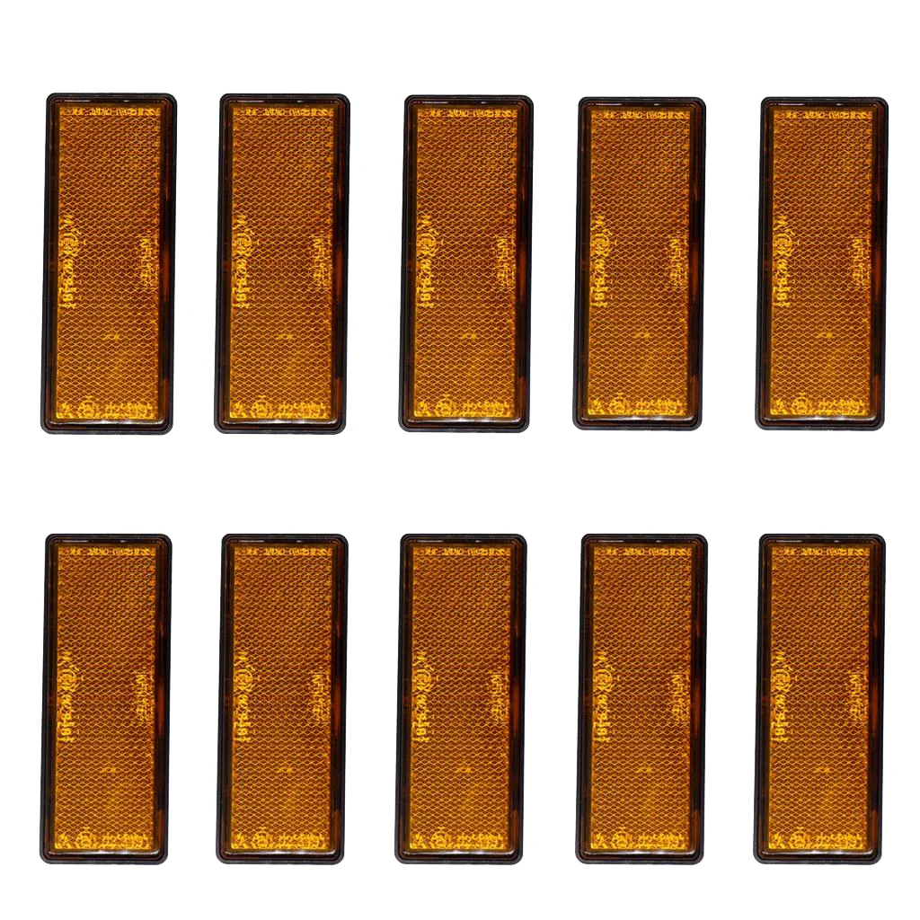 Orange 3.5x8.8cm Oblong Rear Reflector Pack of 10 Trailer Fence /Gate Post