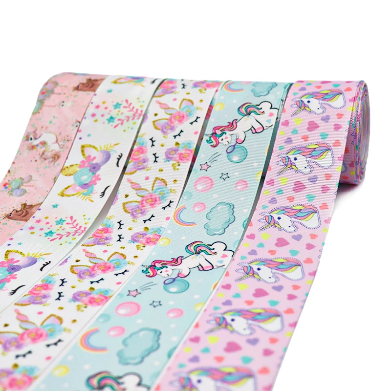 10 Yards 1.5'' 38MM Cartoon Animals Printed Grosgrain Ribbons For Hair Bows DIY Handmade Materials Y111201