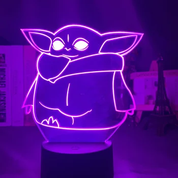 

Star Wars Baby Yoda 3d Lamp Led Colorful Touch Sensor Nightlight for Child Bedroom Decoration Night Light Gift Mini Yoda Memes