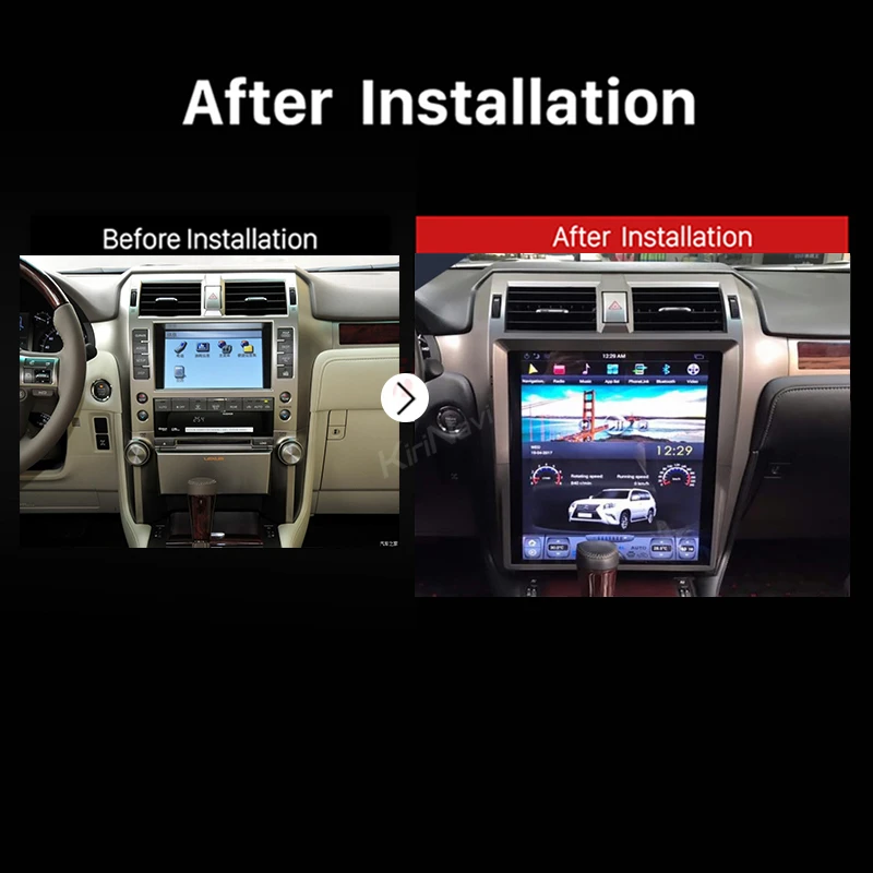 Автомагнитола KiriNavi в стиле Tesla 15 дюймов Android 9 0 для Lexus GX400 GX460 GPS навигация 4G стерео