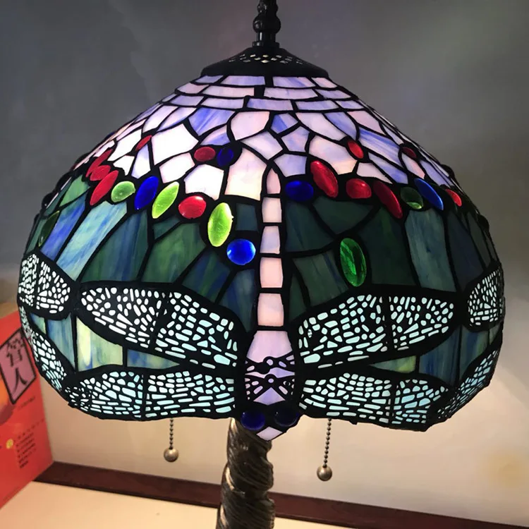 Настольная лампа Tiffany витражное стекло европейский стиль барокко классика для