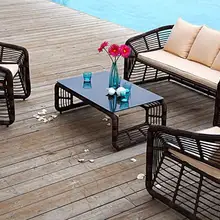 Современный дизайн, высокое качество, уличная мебель, кожаный диван, набор