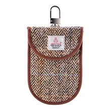 Без ключа автомобиля ключ чехол, блокирующий сигнал, Faraday чехол для автомобильных ключей из твида Харрис на поверхности RFID блокирует сигнал сумка Фарадея клетка