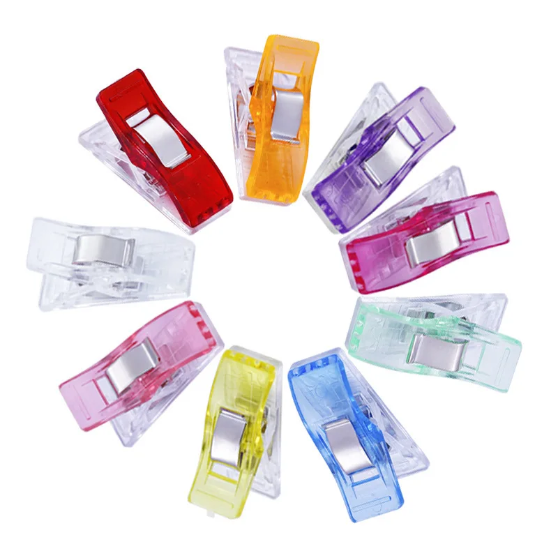 clips de uso múltiple para acolchar clips de unión MINGZE 100 piezas Clips de plástico para clips de costura ganchillo y tejido de punto clips de papel multicolor clips de tela