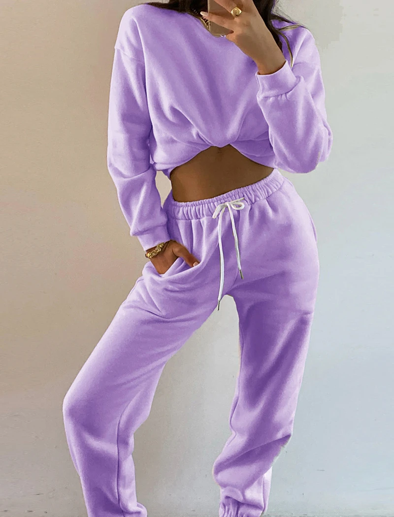 HiloRill Women Tracksuit Solid Casual Pullover Hoodies Suit 2020 Home Style Sweatpants Set High Waist Shorts Ladies Sport Outfit