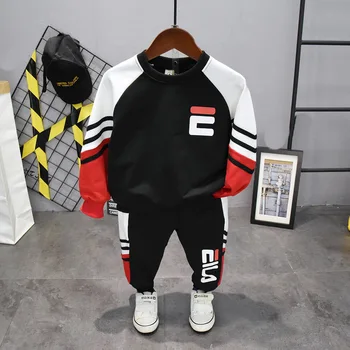 

2-7Y Toddler Kids Baby Boys Sweater Tops Pants Outfits Clothes 2pcs Set Clothes Cotton Fashionable sports boy's suit