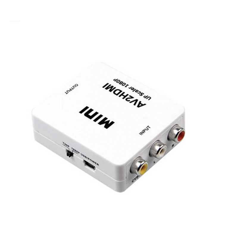 RCA/AV CVBS to HDMI-compatible Adapter Scaler 1080P Video Converter MINI AV2HD Box For NTSC PAL HDTV Projector Set top box DVD