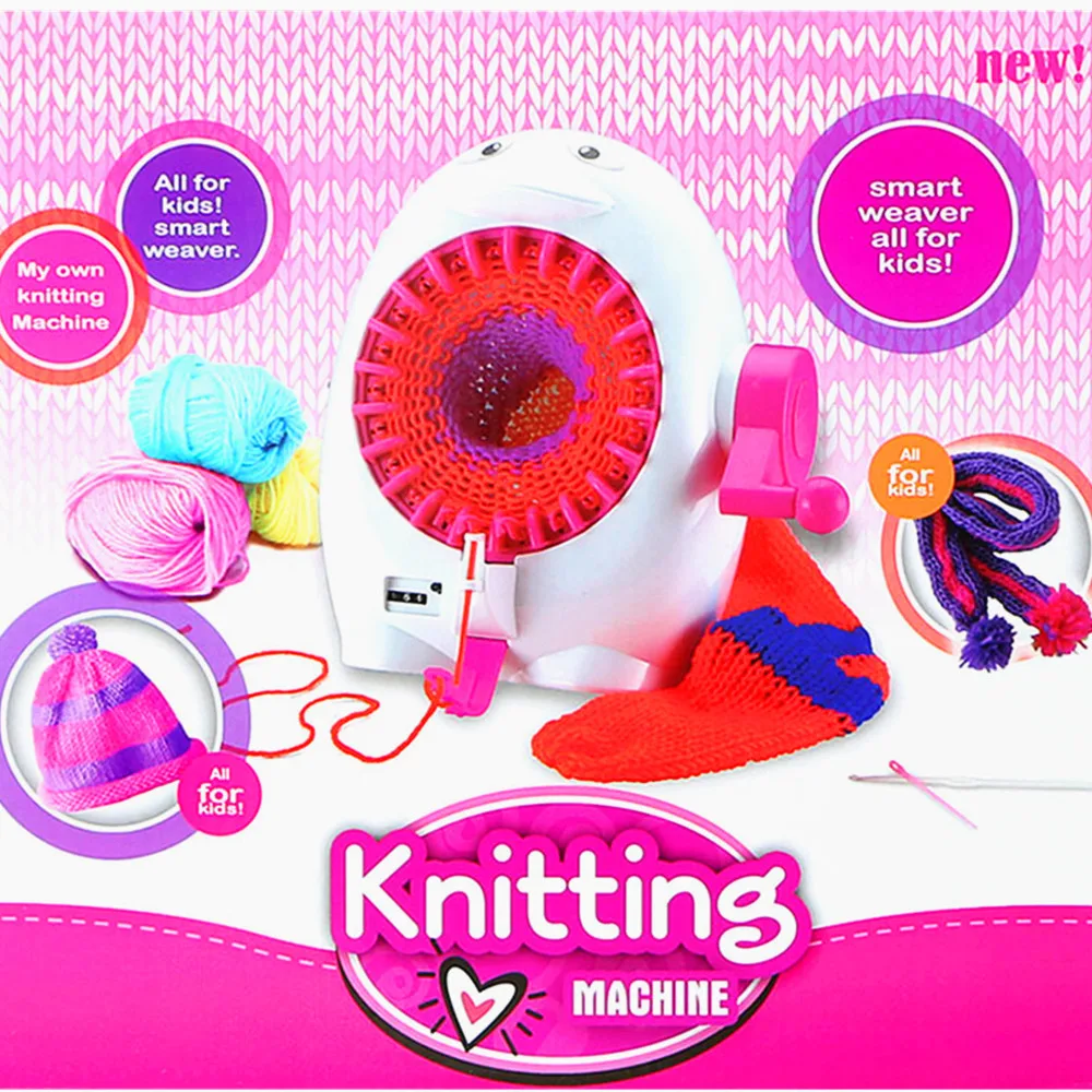 

Penguin Knitted Wool Machine DIY GIRL'S Scarf Yarn zhi mao yi ji Vertical Type Hand-cranking Textile Machine CHILDREN'S Toy