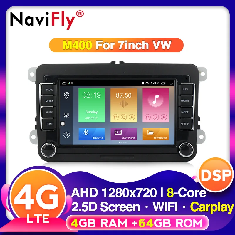 NaviFly 8-ядерный 4 Гб ОЗУ 64 ПЗУ для VW/Volkswagen/Golf/Polo/Tiguan/Passat/b7/b6/SEAT/leon/Skoda/Octavia радио GPS WIFI