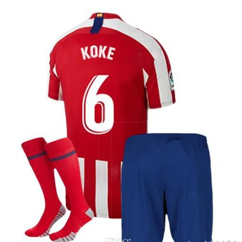 adults KIT 19/20 Atletico Madrides soccer jersey GRIEZMANN KOKE M.LLORENTE LEMAR JOAO FELIX CORREA Atletico Madrides jersey - Цвет: shirt